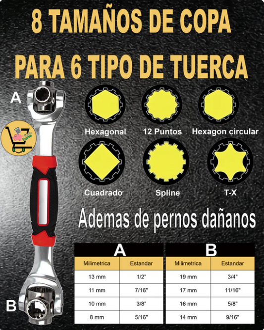 Spin48™-Llave multiusos 48 en 1